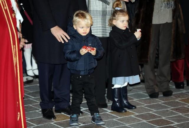 Monaco's Prince Jacques (L) and Princess Gabriella look on during Sainte-Devote festivities on January 26, 2018 in Monaco. Sainte Devote is the patron saint of Monaco and France's Mediterranean Corsica island. VALERY HACHE / AFP