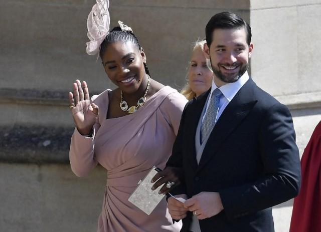 US tennis player Serena Williams and her husband Alexis Ohanian arrive for the royal wedding.