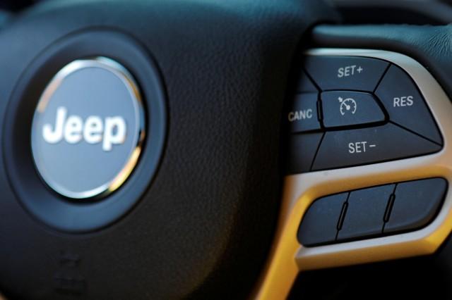 Cruise control on a 2017 Chrysler Jeep Cherokee is seen in a photo illustration in Medford, Massachusetts, U.S., May 24, 2018. Picture taken May 24, 2018. REUTERS/Brian Snyder