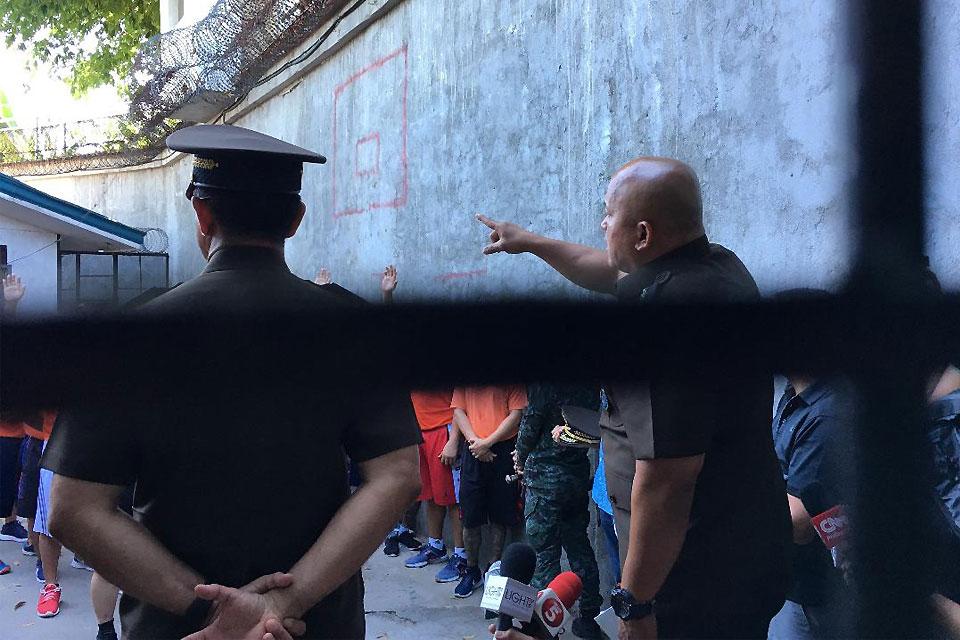Former PNP chief Ronald 'Bato' dela Rosa confronts drug lords and other high-profile inmates at New Bilibid Prison on his first day as head of the Bureau of Corrections on Monday, May 7, 2018. Jun Veneracion