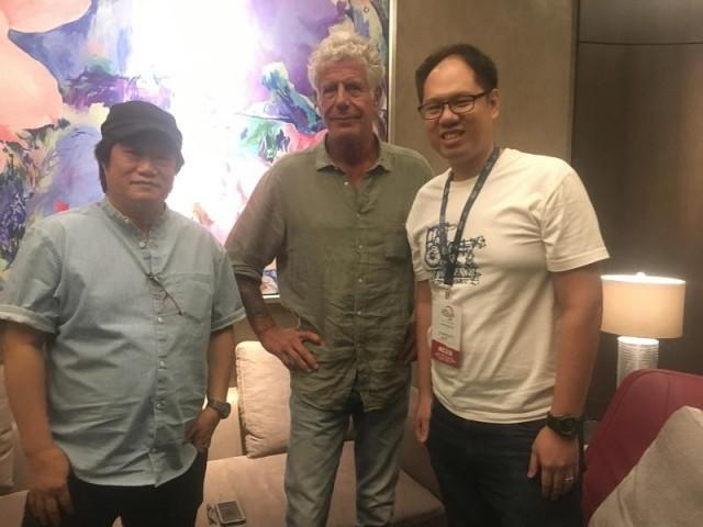 The author with Anthony Bourdain and 