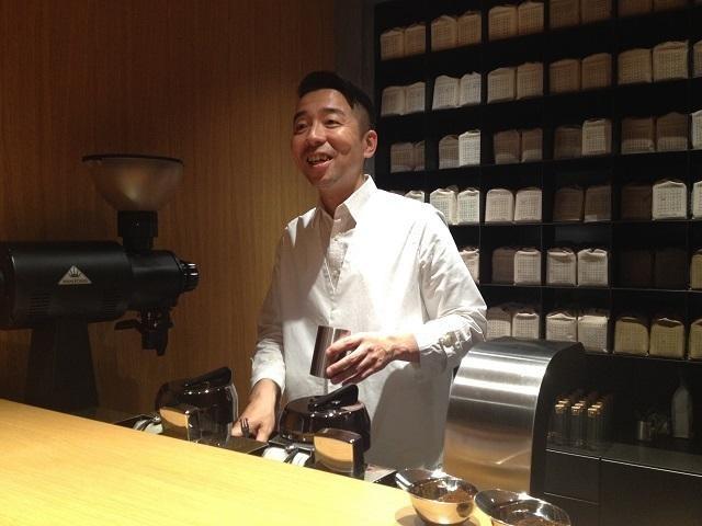 Making his world-famous coffee