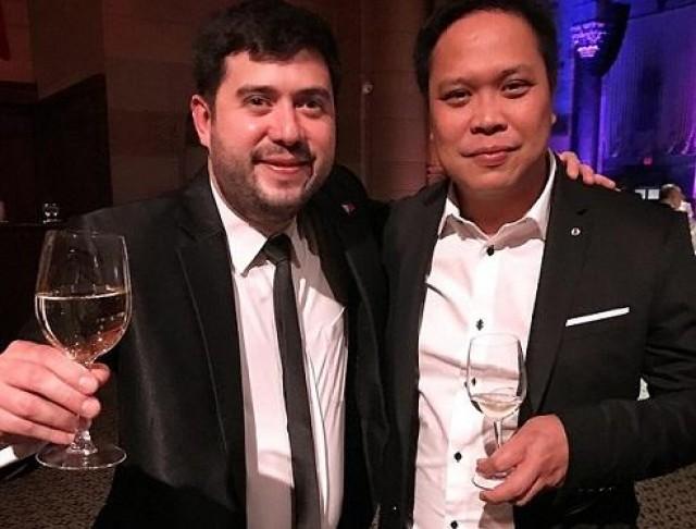 Jappy Afzelius (left) and Ariz Tuazon at a formal dinner event at Cipriani. Photo by Aris Tuazon