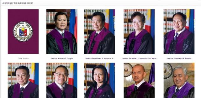 Ousted Chief Justice Maria Lourdes Sereno's photo is now nowhere to be found in the Supreme Court website's roster of magistrates.