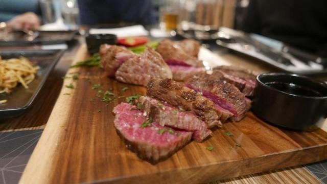 The rib-eye steak is the piece de resistance.