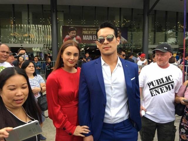 Max Collins and Pancho Magno outside the Axiata Arena. Photo: Ian Cruz/GMA 