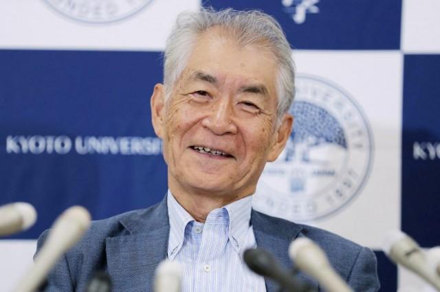 2018 Nobel Medicine Prize winner professor Tasuku Honjo holds a press conference in Kyoto on October 1, 2018. The Japanese scientist who on October 1 won the Nobel Prize for medicine vowed to continue his work into cancer treatment to help as many sufferers as possible. Jiji Press/AFP