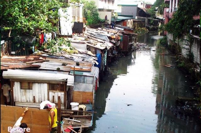 Two photos supplied by the PRRC showing a section of the river before rehabilitation (above) and after (below).