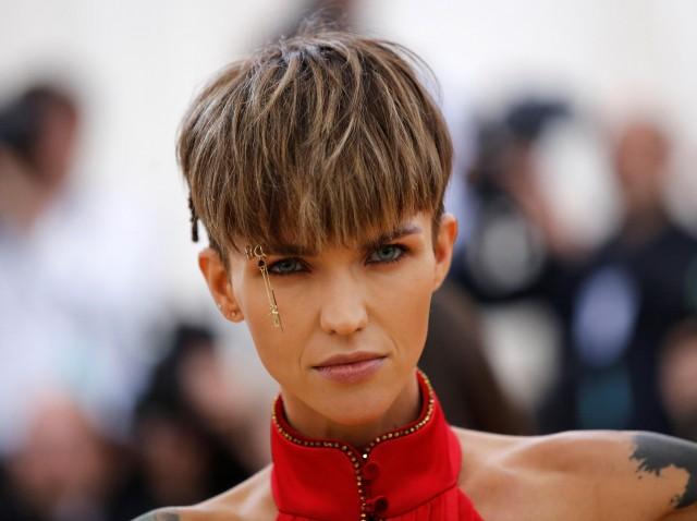 Actress Ruby Rose arrives at the Metropolitan Museum of Art Costume Institute Gala (Met Gala) to celebrate the opening of Heavenly Bodies: Fashion and the Catholic Imagination in the Manhattan borough of New York, U.S., May 7, 2018. REUTERS/Eduardo Munoz/File Photo