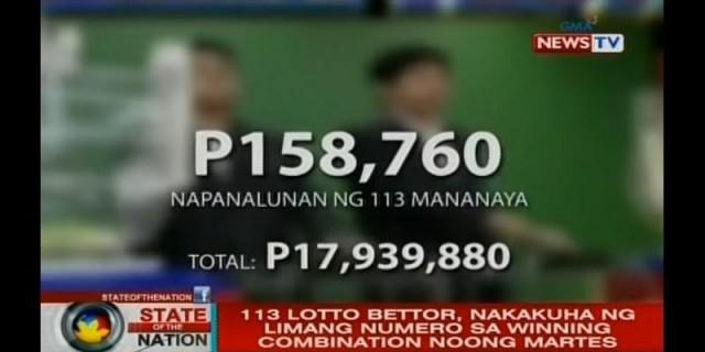 lotto result 6 58 winner