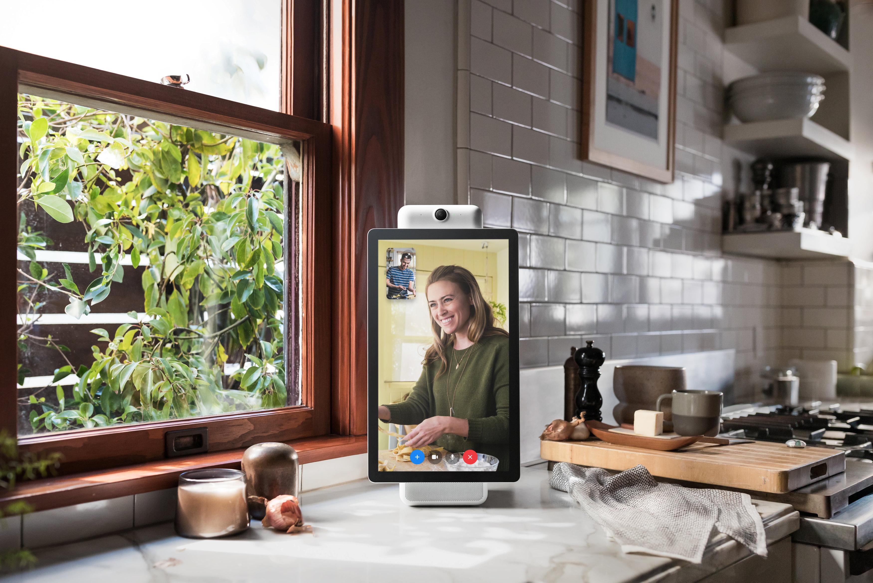A smart speaker device by Facebook Inc. called Portal+ is shown in this photo released by Facebook Inc. from Menlo Park, California, US, October 5, 2018. Courtesy Facebook Inc./Handout via REUTERS