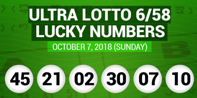 ultra lotto result october 7 2018