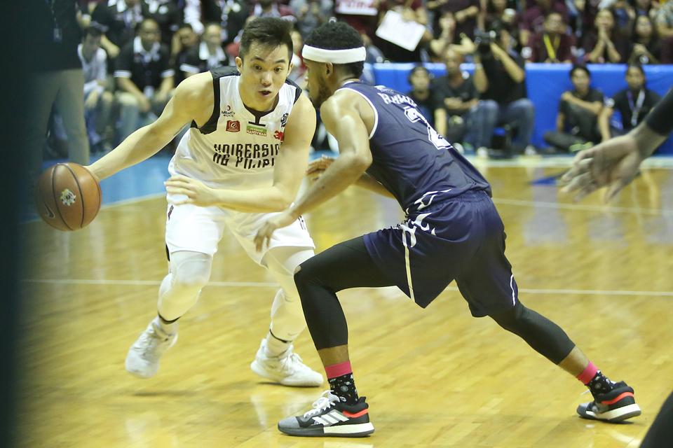Team captain Paul Desiderio scored the biggest baskets for the UP Fighting Maroons. Zeke Alonzo