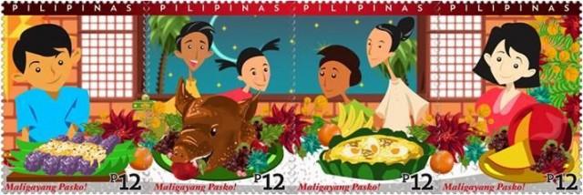 In time for the holidays, the Philippine Postal Corp's issues its Noche Buena-themed stamps. PHLPost