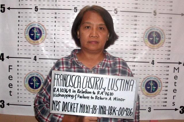 The PNP releases on Friday, November 30, 2018, the mugshot of ACT Party-list Rep. France Castro when she was detained, along with former Bayan Muna Rep. Satur Ocampo and 16 others, by the Talaingon police in Davao del Norte on Wednesday night, November 28, 2018. PRO11