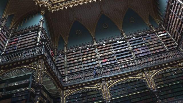 Hidden in Rio de Janeiro, a multi-tiered library makes stunned visitors feel like they've walked into the movie set of Harry Potter and holds some 350,000 books. Carl De Souza/AFP