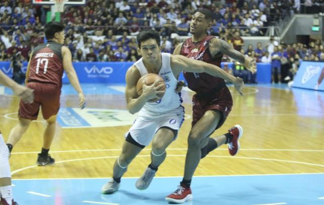Thirdy Ravena drives to the basket against David Murrell in Game Two of the UAAP Season 81 men's basketball finals between Ateneo and UP on Wednesday, December 5, 2018 at Smart Araneta Coliseum. Photo: Zeke Alonzo