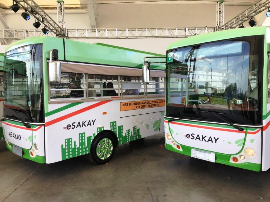 Manila Electric Co.'s subsidiary eSakay launched it first fleet of electric jeepneys to ply the Makati-Mandaluyong route on Friday, Jan. 18, 2018. Photo: Ted Cordero, GMA News 
