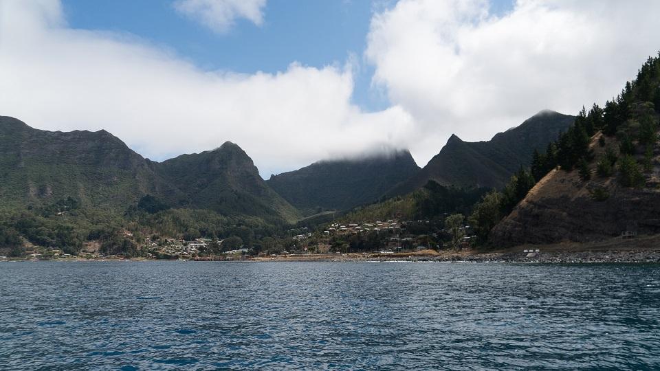 A view of the bay and town of San Juan Bautista on Robinson Crusoe Island, in the Pacific Juan Fernandez Islands off the coast of Chile, is taken on January 29, 2019. Jaime Esquivel/AFP