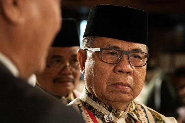 Moro Islamic Liberation Front (MILF) chairman Murad Ebrahim attends the Ceremonial Confirmation of the Bangsamoro Organic Law Plebiscite Law Canvass Results and Oath-taking of Transition Authority at the MalacaÃ±ang Palace on February 22, 2019. 