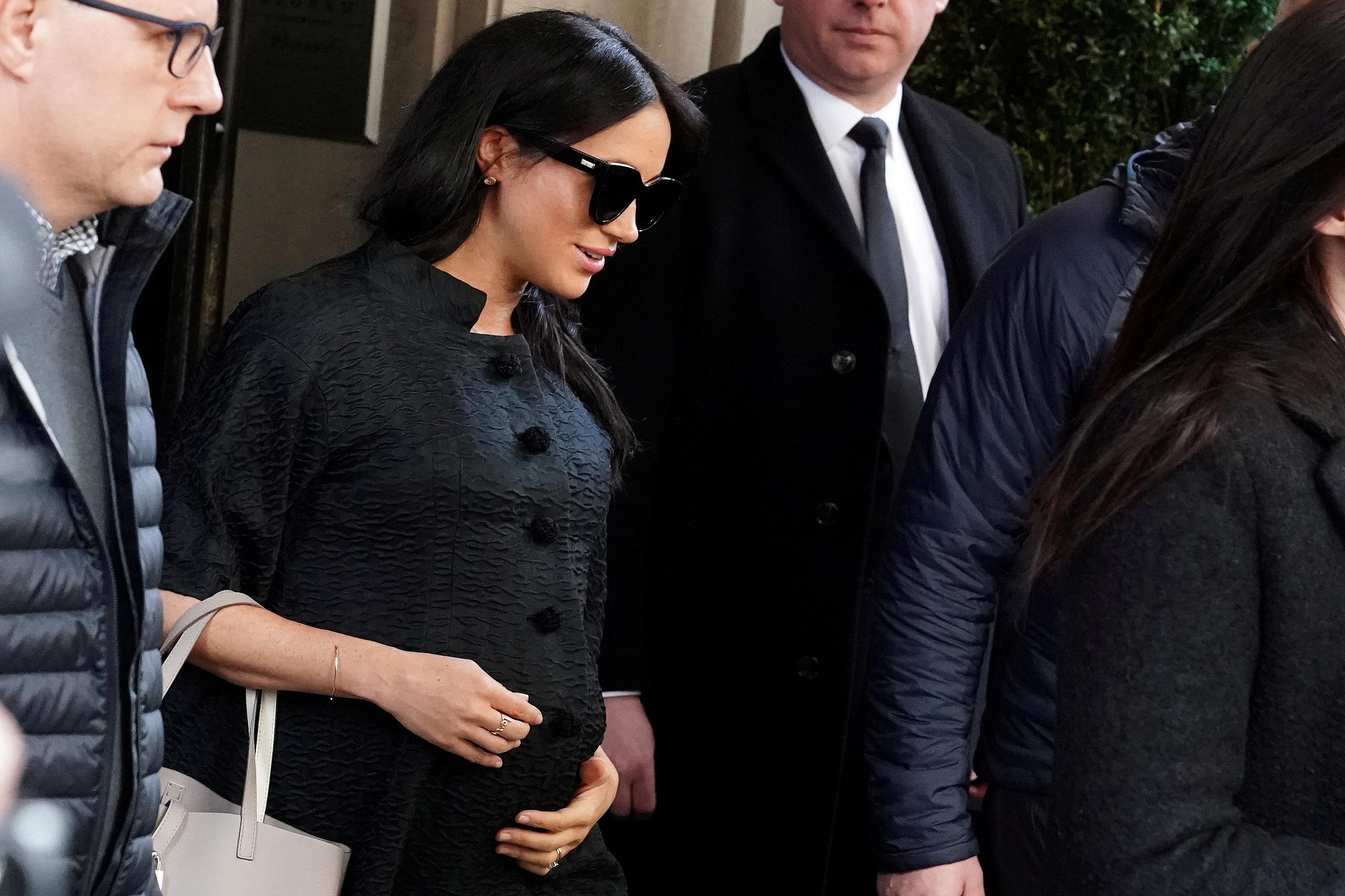 File photo of Meghan Markle, Duchess of Sussex, as she exits a hotel in the Manhattan borough of New York City, New York, US, February 19, 2019. REUTERS/Carlo Allegri