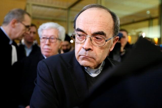 File photo of Cardinal Philippe Barbarin, Archbishop of Lyon at his trial where he is charged with failing to act on historical allegations of sexual abuse of boy scouts by a priest in his diocese, at the courthouse in Lyon, France, January 7, 2019. REUTERS/Emmanuel Foudrot
