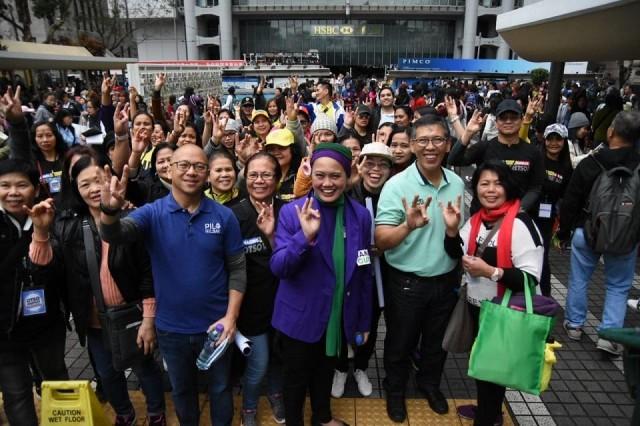 Otso Diretso candidates (from left) Florin Hilbay, Samira Gutoc, Chel Diokno and Romulo Macalintal meet Filipinos in Hong Kong. Photo: Otso Diretso