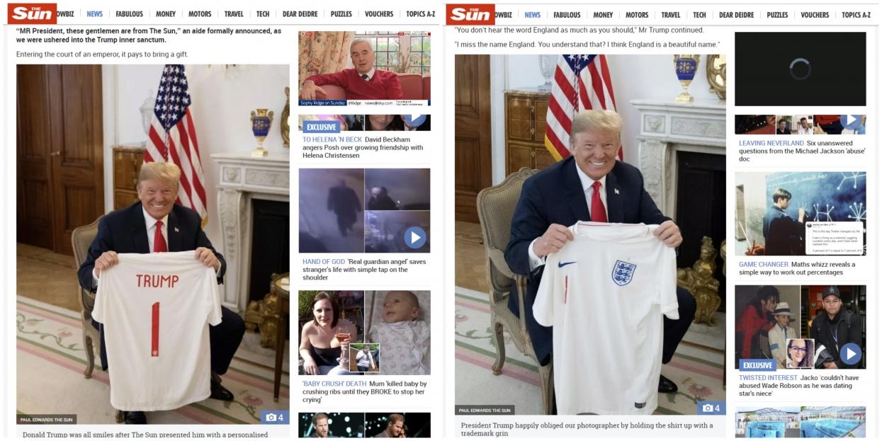 No These Are Not Photos Of Trump Holding A Shirt Endorsing Hnp