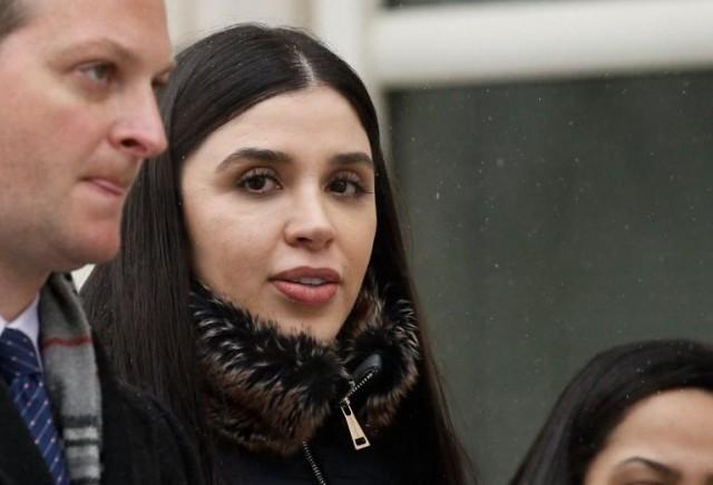 In this file photo taken on February 12, 2019 Emma Coronel Aispuro,(C) wife of Joaquin 'El Chapo' Guzman leaves from the US Federal Courthouse after a verdict was announced at the trial for Joaquin 'El Chapo' Guzman in Brooklyn, New York. KENA BETANCUR / AFP