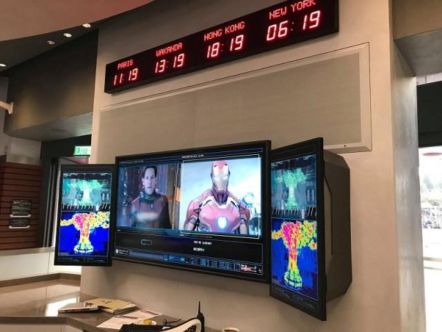  A feed of what's happening in Hong Kong as seen in the lobby/control center.