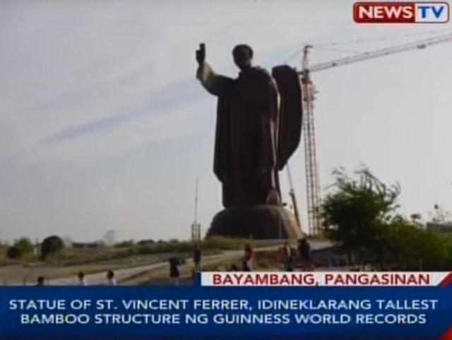 Statue Of Saint Vincent Ferrer In Pangasinan Is World's Tallest Bamboo ...