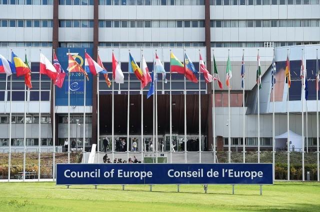 A picture taken on May 5, 2019 shows flags during the open day marking the 70th Anniversary of the Council of Europe at the in Strasbourg, northeastern France. Frederick Florin/AFP