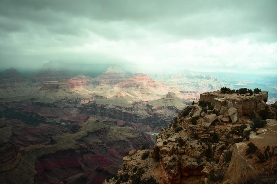 The Colorado River is seen at the bottom of the Grand Canyon on April 20, 2018. The Grand Canyon is a steep-sided canyon carved by the Colorado River in Arizona, US. The Grand Canyon is 277 miles (446 km) long, up to 18 miles (29 km) wide and attains a depth of over a mile (6,093 feet or 1,857 meters). Eric Baradat/AFP