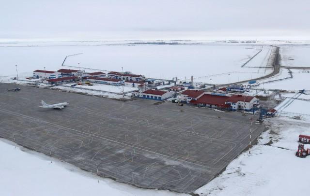 A general view shows Bovanenkovo airport, constructed to supply gas fields owned by Gazprom, on the Arctic Yamal peninsula, Russia May 21, 2019. Picture taken May 21, 2019. REUTERS/Maxim Shemetov