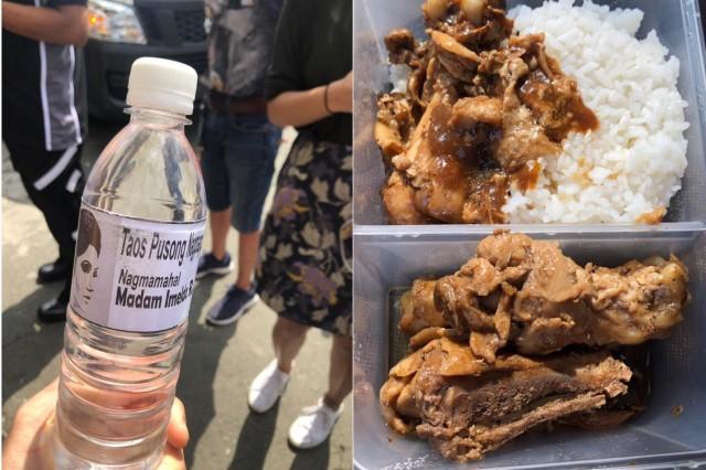 Some of the food served at former First Lady Imelda Marcos' birthday celebration in Pasig City, where more than 200 fell ill from suspected food poisoning. IVAN MAYRINA