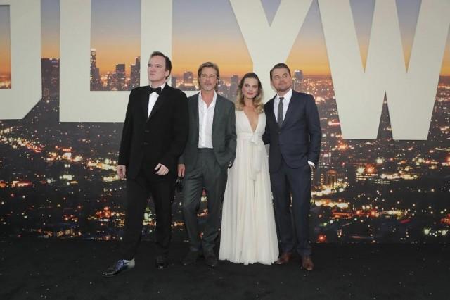 Quenin Tarantino, Brad Pitt, Margot Robbie, and Leo Dicaprio. Photo courtesy of Janet Susan R. Nepales/HFPA and Sony Pictures