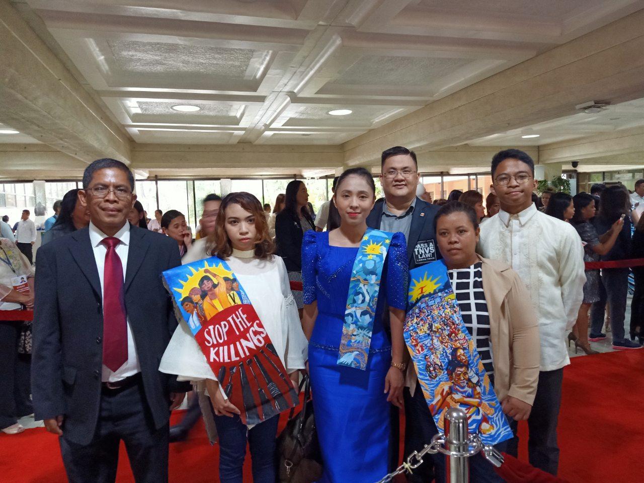 Kabataan Representative Sarah Elago and guests at the Batasang Pambansa for President Duterte's SONA on July 22, 2019.