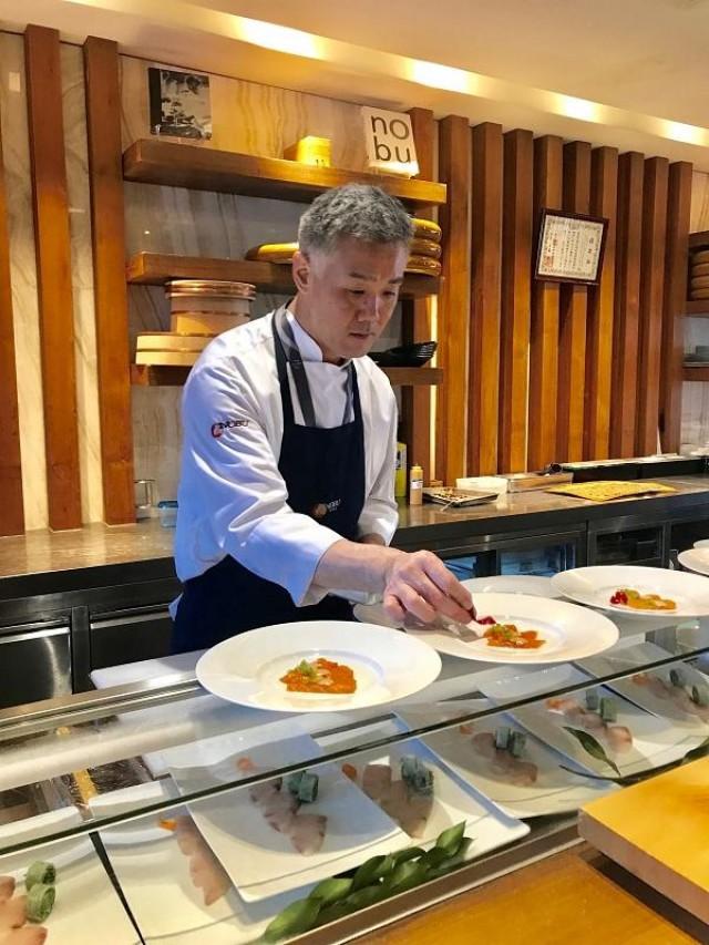 Head Sushi Chef Keiichi Kirukawa hard at work. Photo: Nikka Sarthou-Lainez/GMA News