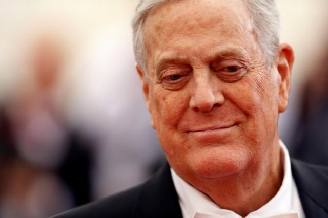 File photo of businessman David Koch arrives at the Metropolitan Museum of Art Costume Institute Gala 2015 celebrating the opening of "China: Through the Looking Glass," in Manhattan, New York May 4, 2015. REUTERS/Lucas Jackson