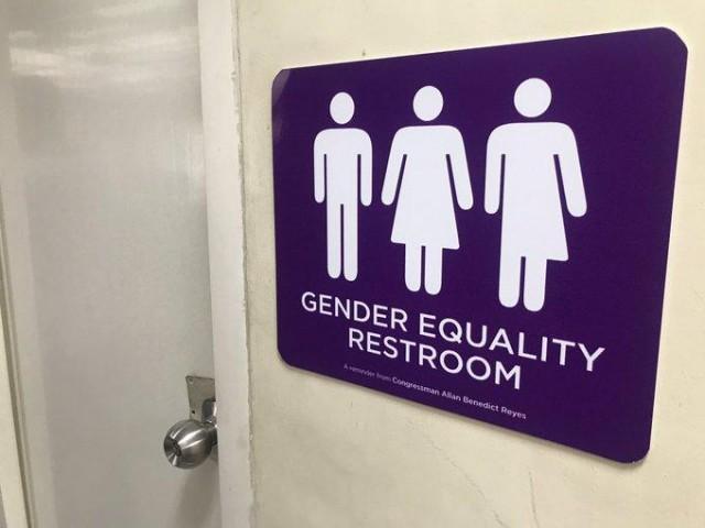 Gender neutral restrooms at QC City Hall. Photo: Margaret Claire Layug/GMA News