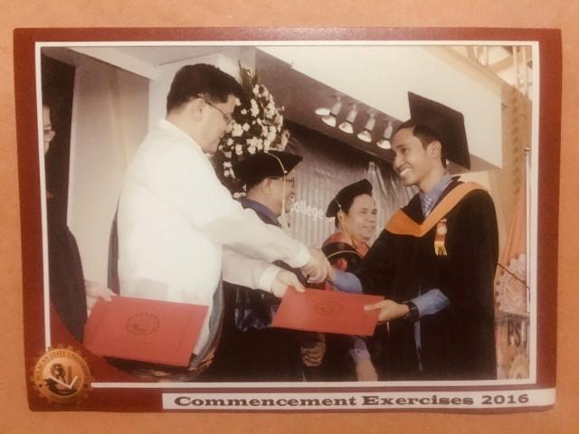 Jayvee Calayag's graduation photo