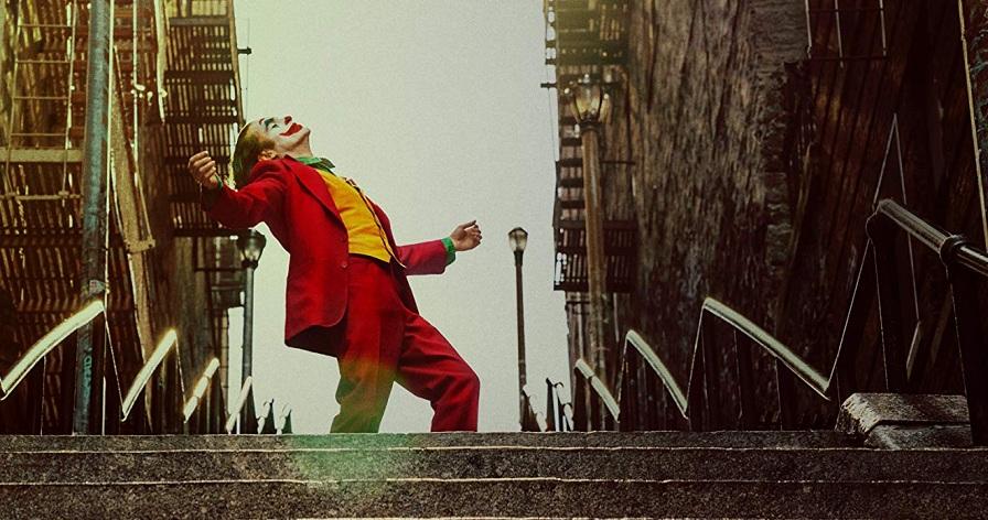 Joaquin Phoenix dances down a flight of stairs in the Bronx area of New York. PHOTO FROM JOKER MOVIE TWITTER ACCOUNT