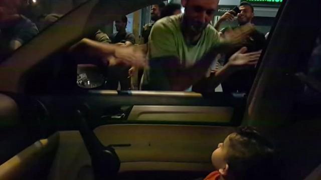 Protesters singing 'baby shark' song to toddler in car, a sweet moment amidst days of anti-government protests in the country. Video grab courtesy of Aliane Jabbour