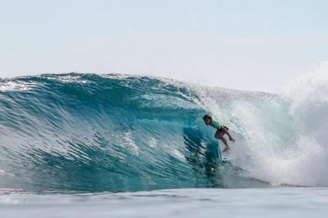 Siargao native, Mark Tokong, makes waves at the 25th Siargao International Surfing Cup. PHOTO FROM WORLD SURFING LEAGUE ASIA