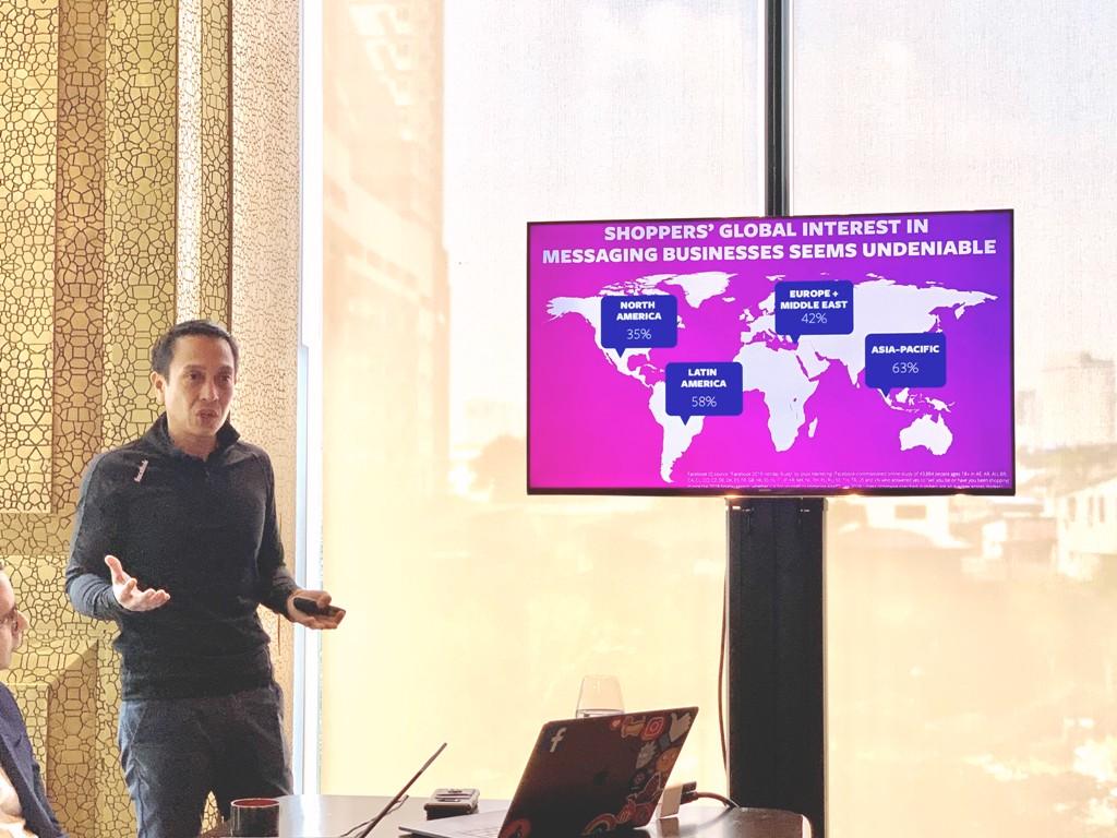 Facebook Philippines country director John Rubio reveals to the media on Tuesday, October 22, 2019 the findings of a study on the growing conversational commerce in the country. Ted Cordero, GMA News