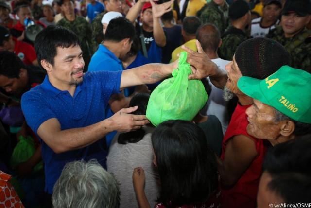 Senator Manny Pacquiao was in North Cotabato to distribute relief goods to the victims of the series of earthquakes that struck Mindanao. PHOTO BY Wendell Alinea/MP Promotions