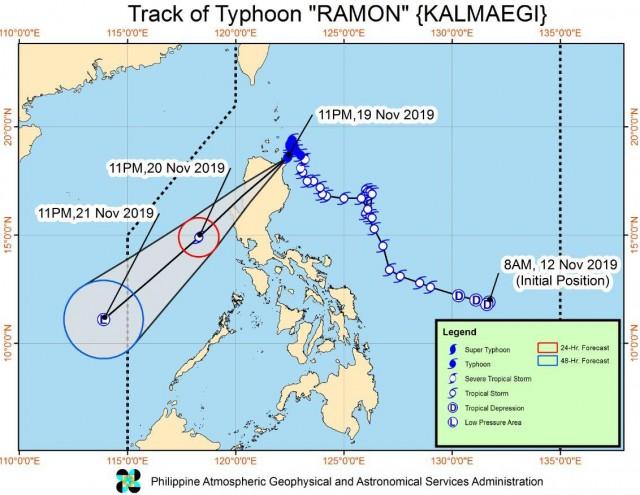 Track of Typhoon Ramon as of 2 a.m. on Nov. 20, 2019. PHOTO FROM PAGASA WEBSITE