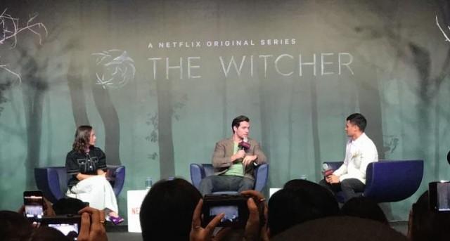 Laura Hissich and Henry Cavill at the press conference of The Witcher in Manila. Photo: Maggie Adan/GMA News