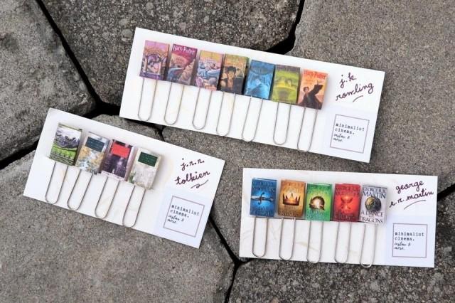Minimalist Cinema's in-demand mini book bookmarks paperclips