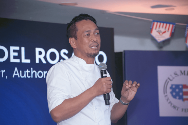 Chef Sau del Rosario talking about the importance of quality ingredients